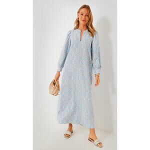 NEW Tuckernuck Hyacinth House Womens S Blue Ikat Zipper Sadie Maxi Dress